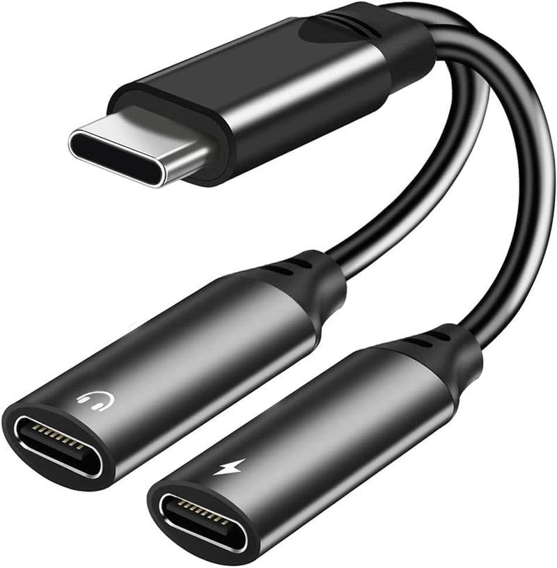 LecLooc USB C Splitter for iPhone 16 15, Dual USB C Audio and Charge Adapter 60W Fast Charge Fit with iPhone 16 15 Pro Max Plus, Galaxy S24 23 S22 Ultra, Google Pixel 9 8 7 6 Pro 5, iPad Pro - Image 1