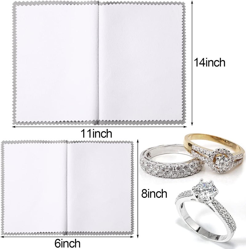 Breling 8 Pieces Large Jewelry Polishing Cloth Set Cleaning Cloths Silver Polishing Cleaning for Gold Silver Platinum Jewelry Coins Watches Silverware, 11 x 14 Inch and 6 x 8 Inch (Grey) - Image 2