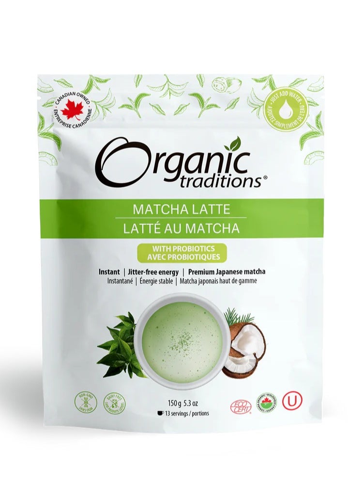 Organic Traditions Matcha Latte With Probiotics 150G : 00133  - Image 1