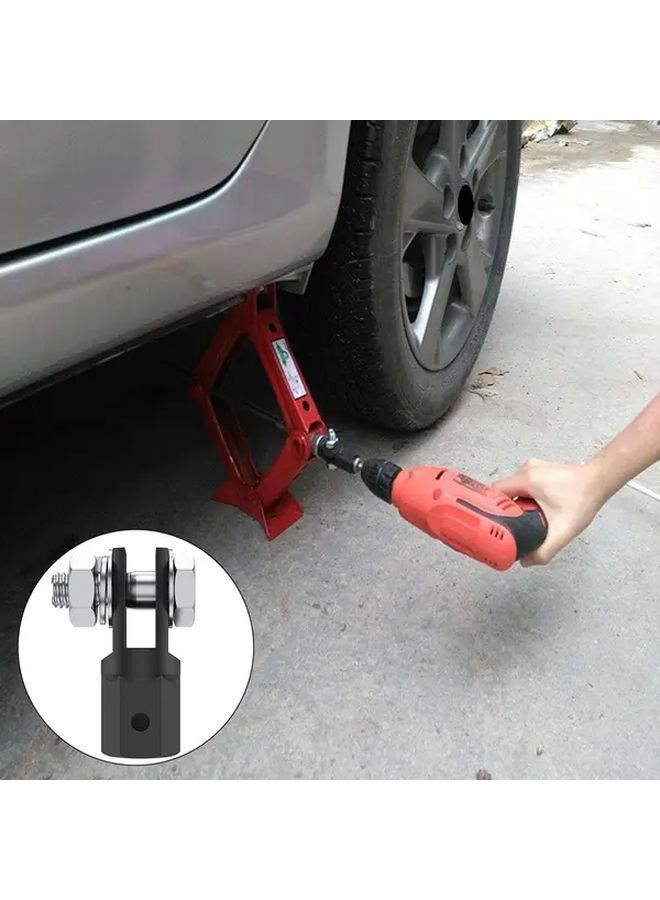 Black Scissor Jack Adapter For 1 2 Inch Drive Impact Wrench And Standard Sockets - Image 1