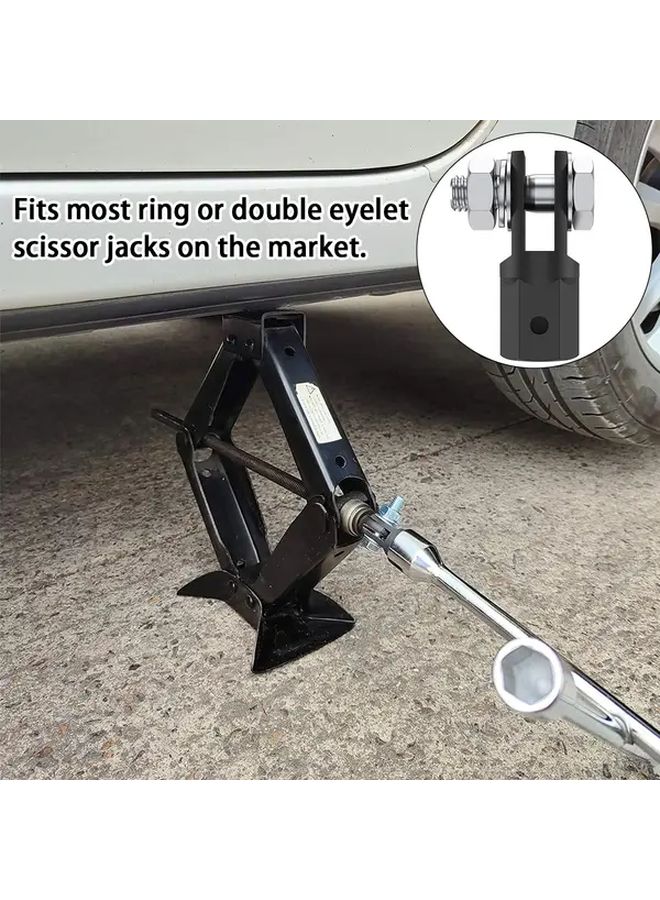 Black Scissor Jack Adapter For 1 2 Inch Drive Impact Wrench And Standard Sockets - Image 4