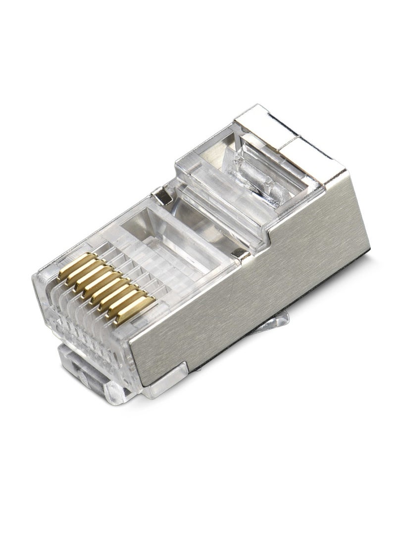 Generic Pure Copper Plated Crystal Head Network Mask Six Types Screenings Rj45 Color Computer Network Connector 100 Pieces White 