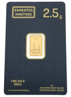 EMIRATES MINTING Emirates Minting 2.5 Grams Museum Of The Future Gold Bar 999.9 Purity  - Image 1