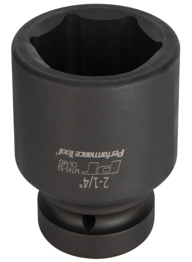 Performance Tool M745-52 1 In Drive 2-1/4 In Impact Socket for Heavy-Duty Automotive Repairs and Maintenance Jobs with High-Torque Output Capability, Black - Image 1