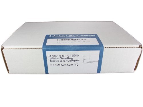 Desktop Publishing Supplies Heavyweight Blank White Greeting Card Sets - A2 Size 4.25" x 5.5" - 40 Cards & Envelopes - For Inkjet/Laser Printers - Image 2