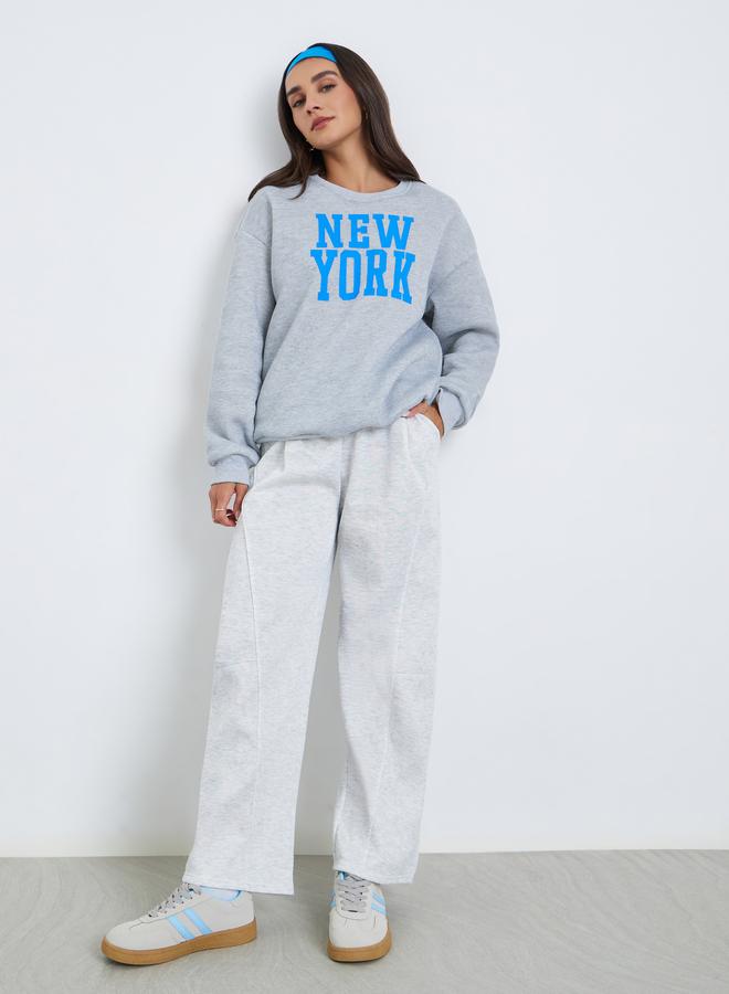 ستايلي سويت شيرت مطبع بقصة واسعة - Image 2