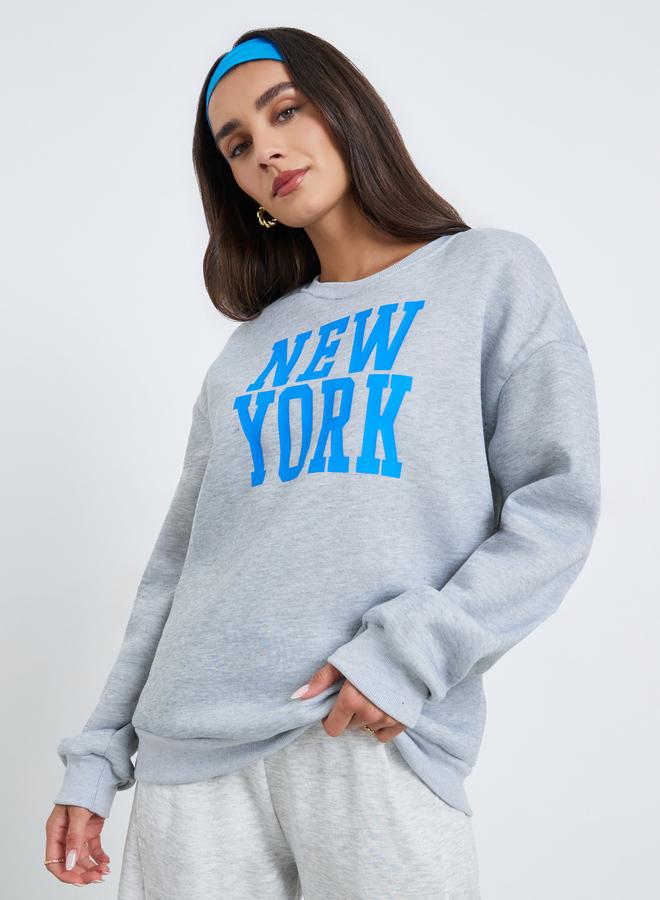 ستايلي سويت شيرت مطبع بقصة واسعة - Image 3