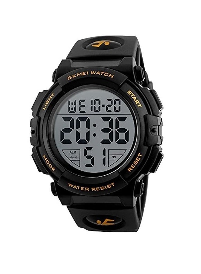 SKMEI Water Resistant Digital Watch 1258 Black-Gold - Image 1