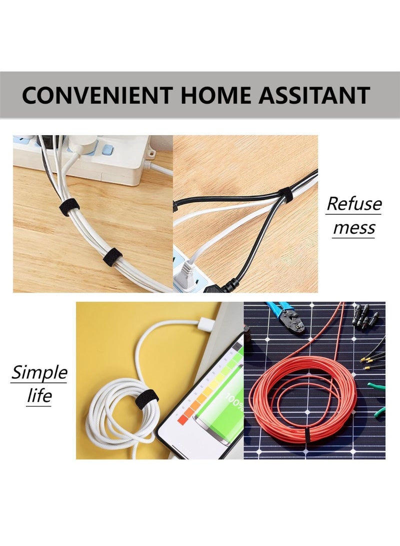 164ft x 1/2in Hook Loop Cable Straps 2 Rolls, Self-Adhesive Fastening Tape Wire Organizer for Home, Office & Car Bundling - Image 3