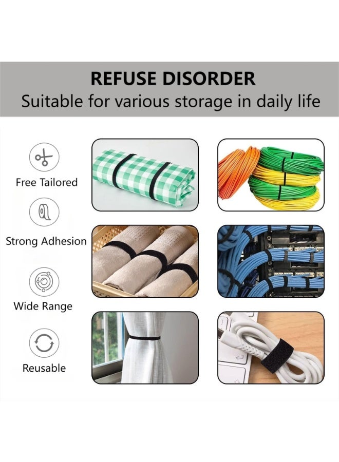 164ft x 1/2in Hook Loop Cable Straps 2 Rolls, Self-Adhesive Fastening Tape Wire Organizer for Home, Office & Car Bundling - Image 2