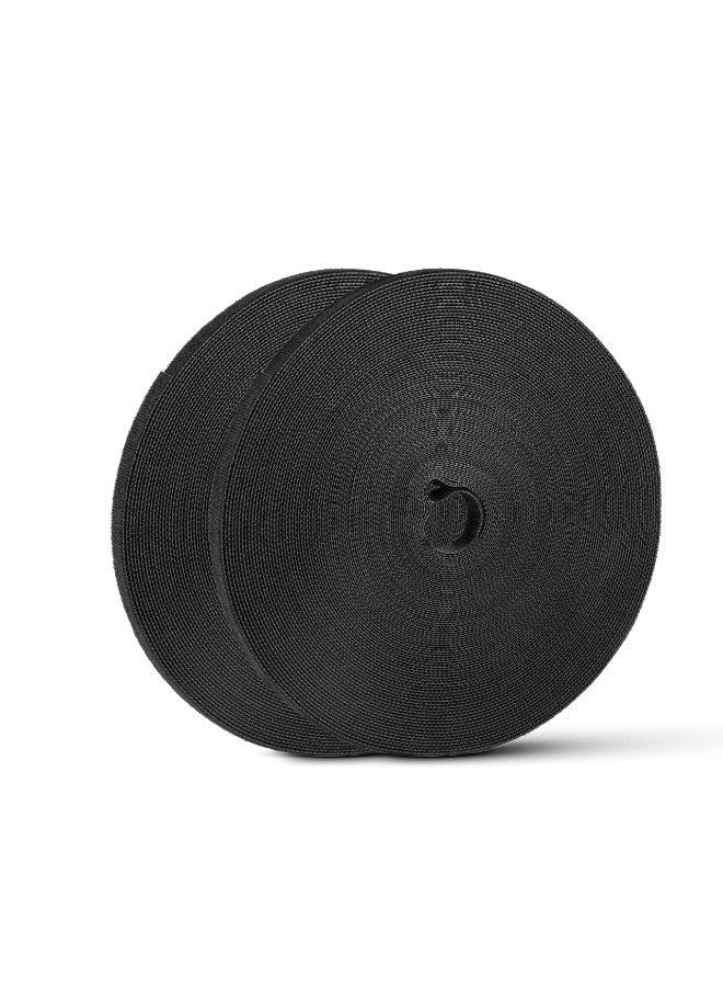 164ft x 1/2in Hook Loop Cable Straps 2 Rolls, Self-Adhesive Fastening Tape Wire Organizer for Home, Office & Car Bundling - Image 1