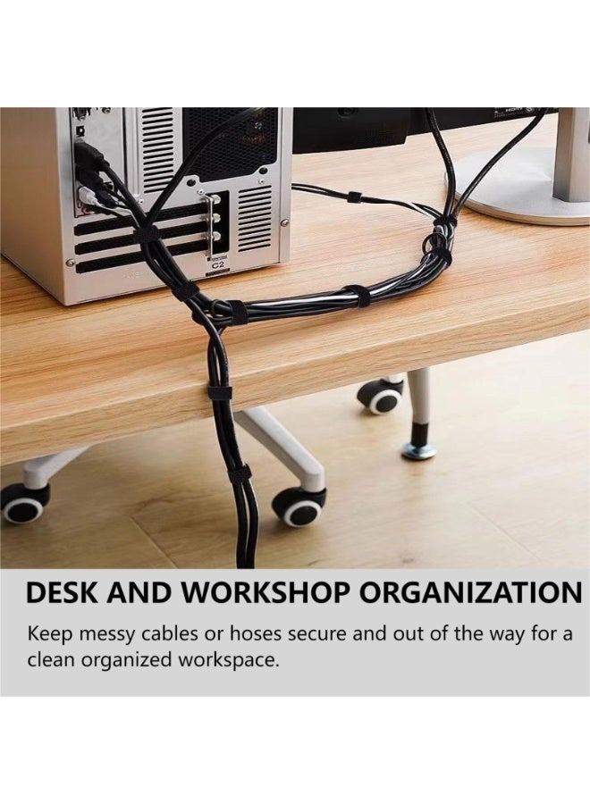 164ft x 1/2in Hook Loop Cable Straps 2 Rolls, Self-Adhesive Fastening Tape Wire Organizer for Home, Office & Car Bundling - Image 4