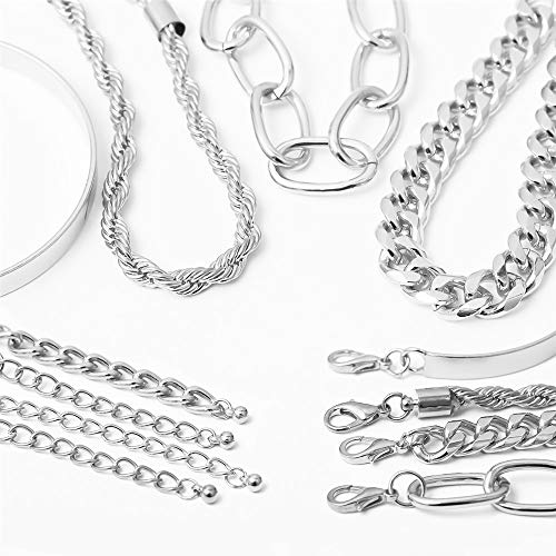 IFKM Silver Bracelets for Women, Silver Dainty Layered Chain Bracelets Adjustable Cute Bangle Link Bracelet Set (4PCS Silver) - Image 2
