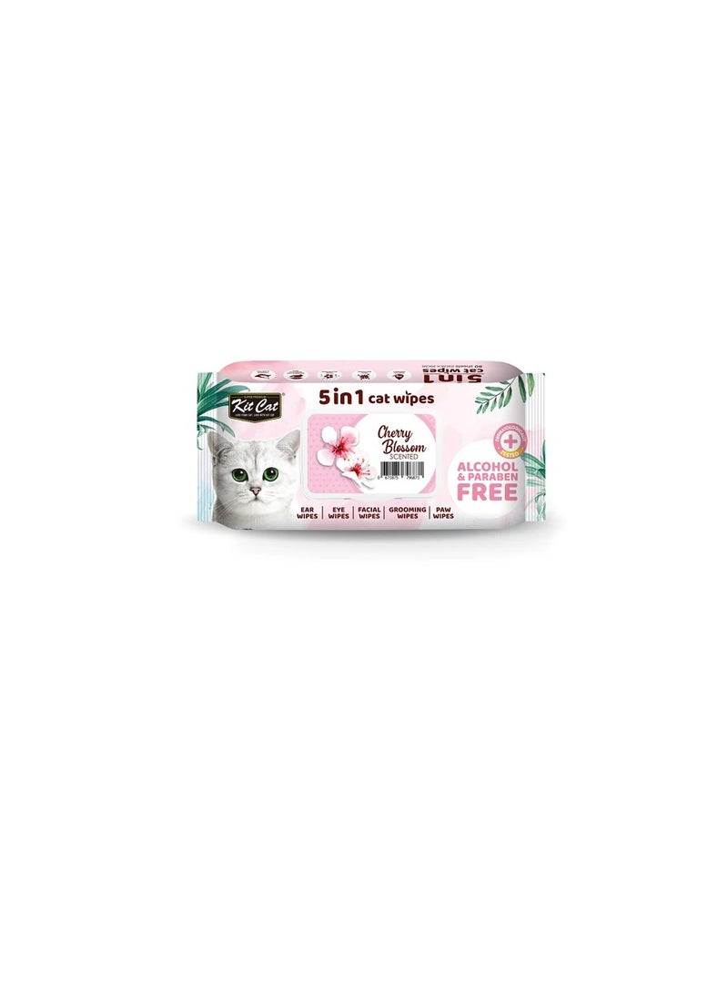 Kit Cat 5-In-1 Cherry Blossom Scented Cat Wipes - Image 3