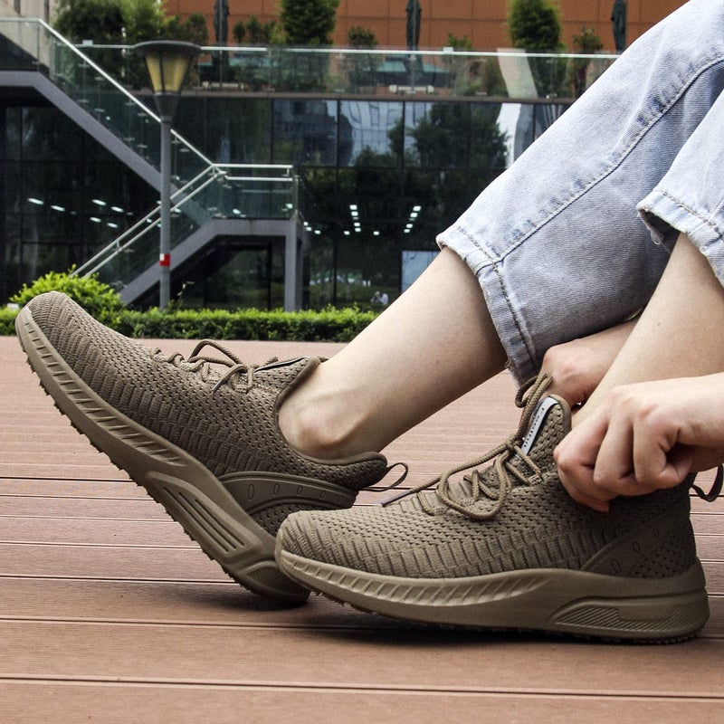 Feethit Womens Running Shoes Walking Tennis Shoes Breathable Lightweight Gym Sneakers for Travel Gym Work Woman Waitress Nurse Khaki 8 - Image 2