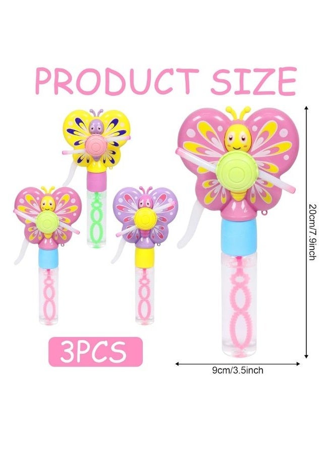 DAT Kids Butterfly Bubble Wand Fan Toy Set with Bubble Solution Plastic Outdoor Party Toy for Boys & Girls 3 Pieces - Image 2