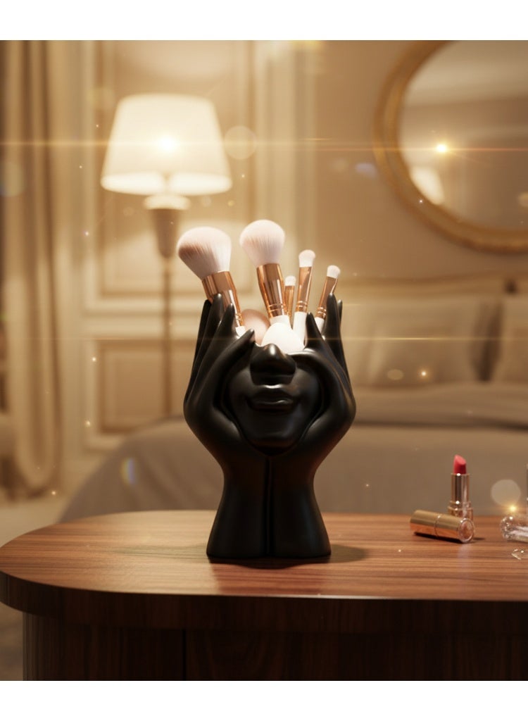 Creative Human Body Art Makeup Brush Holder – Handmade Double-Tone Plastic Organizer Cup for Vanity and Bathroom | Modern Sculpture Design for Makeup Brushes, Perfumes and Accessories - Image 3
