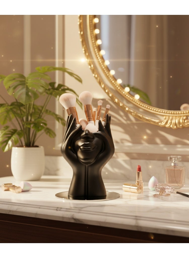 Creative Human Body Art Makeup Brush Holder – Handmade Double-Tone Plastic Organizer Cup for Vanity and Bathroom | Modern Sculpture Design for Makeup Brushes, Perfumes and Accessories - Image 4