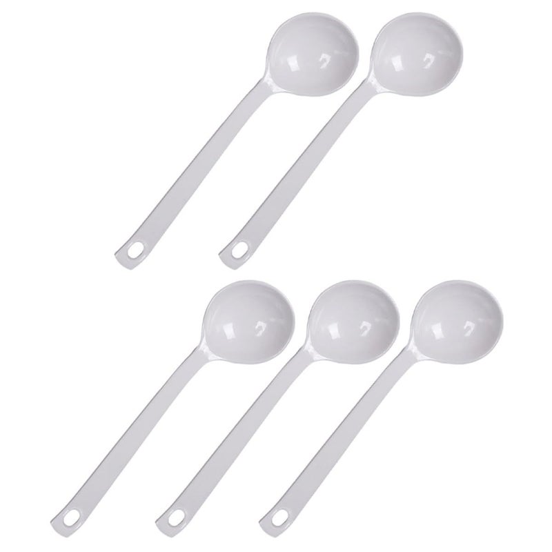 5 White Turtle Shell Shape Hot Pot Soup Spoons Set For Noodle - Image 2