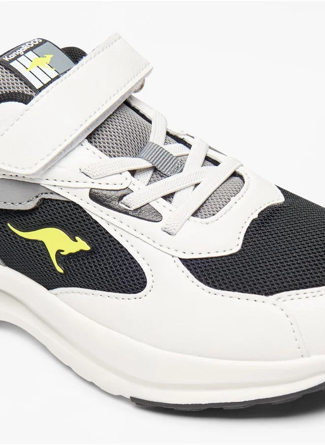 كانغاروس Boys' Panelled Sports Shoes with Hook and Loop Closure
