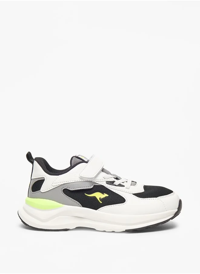 كانغاروس Boys' Panelled Sports Shoes with Hook and Loop Closure
