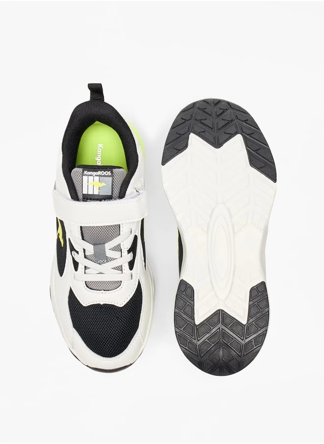 كانغاروس Boys' Panelled Sports Shoes with Hook and Loop Closure