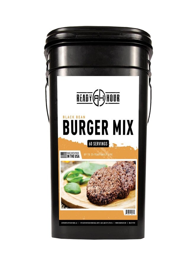 Ready Hour, Black Bean Burger Mix, Real Non-Perishable Recipe, 25-Year Shelf Life, Emergency and Adventure Food Supply, Includes 10 Resealable Pouches, 60 Servings - Image 1
