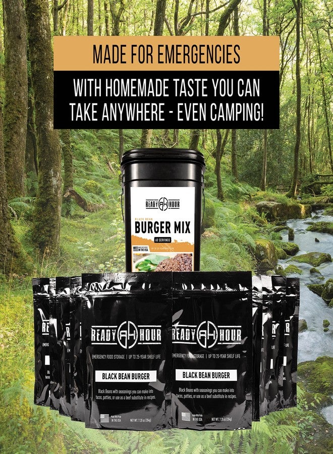 Ready Hour, Black Bean Burger Mix, Real Non-Perishable Recipe, 25-Year Shelf Life, Emergency and Adventure Food Supply, Includes 10 Resealable Pouches, 60 Servings - Image 4