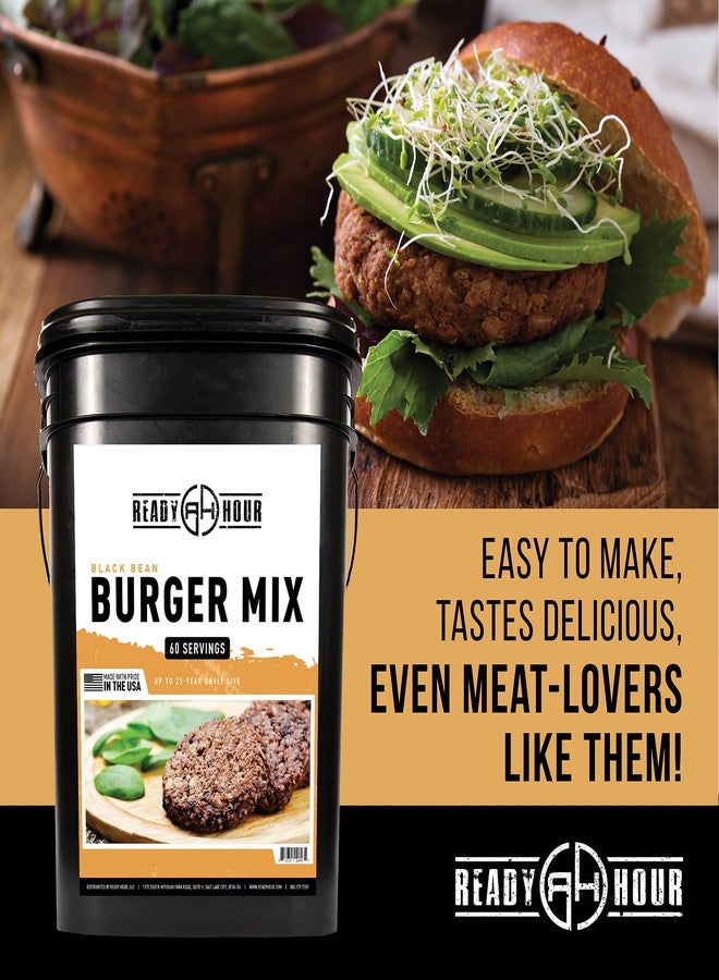 Ready Hour, Black Bean Burger Mix, Real Non-Perishable Recipe, 25-Year Shelf Life, Emergency and Adventure Food Supply, Includes 10 Resealable Pouches, 60 Servings - Image 3