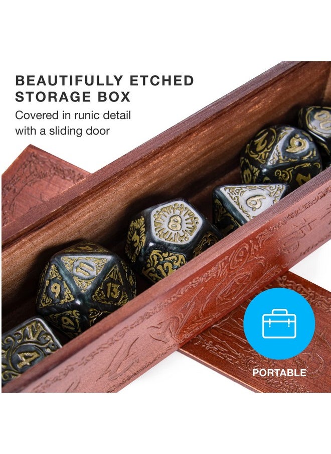Wiz Dice Wiz Dice Titan Dice - Polyhedral Large Dice Set for Tabletop RPG Adventure Games with a Wooden Dice Box - DND Jumbo Dice Set, Suitable for Dungeons and Dragons Dungeon Master  - Image 3