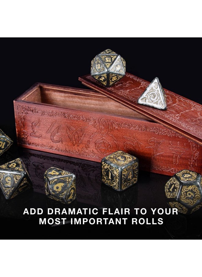 Wiz Dice Wiz Dice Titan Dice - Polyhedral Large Dice Set for Tabletop RPG Adventure Games with a Wooden Dice Box - DND Jumbo Dice Set, Suitable for Dungeons and Dragons Dungeon Master  - Image 5
