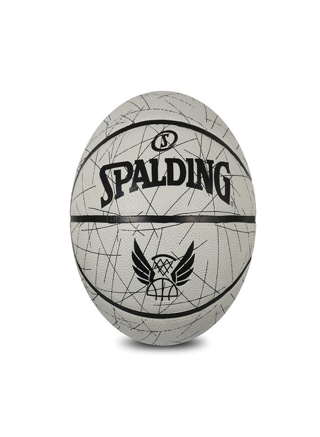Spalding 8 Panel Flight-Lines Rubber Moulded Indoor/Outdoor Basketball with Butyl Bladder, Multicolor, Size: 7 (Suitable for Practice/Match/Training) + Free Air Needle - Image 1