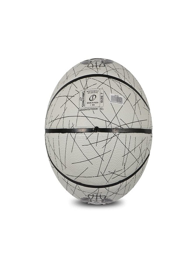Spalding 8 Panel Flight-Lines Rubber Moulded Indoor/Outdoor Basketball with Butyl Bladder, Multicolor, Size: 7 (Suitable for Practice/Match/Training) + Free Air Needle - Image 4