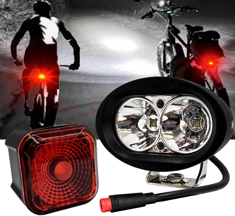 OZ-USA E-Bike High-Output White LED Headlight & USB Rechargeable Smart Sensor Brake Light - Image 4