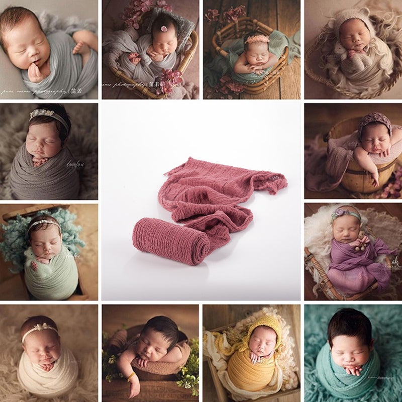 40 * 180cm/ 15.7 * 70.9in Newborn Photography Wrap Soft Decor Wrap Blanket for Baby Photo Props Newborn Photo Outfits - Image 5