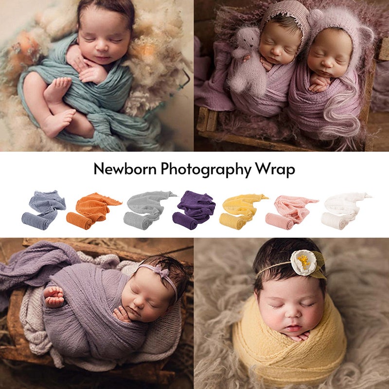40 * 180cm/ 15.7 * 70.9in Newborn Photography Wrap Soft Decor Wrap Blanket for Baby Photo Props Newborn Photo Outfits - Image 3