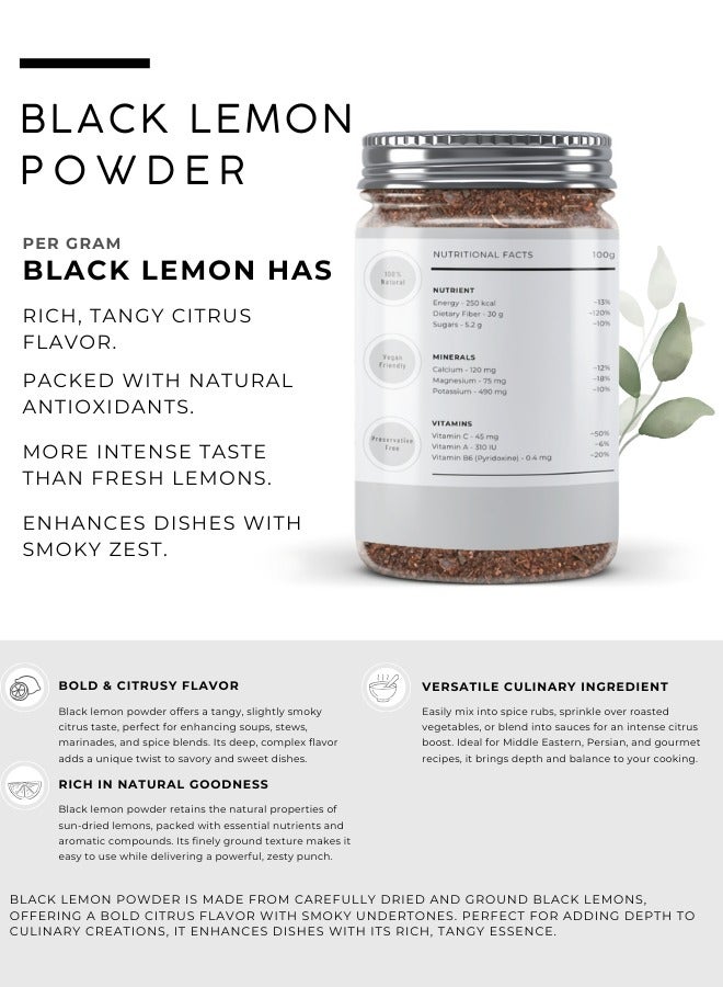 Awafi Mill AWAFI MILL Black Lemon Powder | Dried Lime Powder | Bold & Citrusy Gourmet Seasoning - Image 2