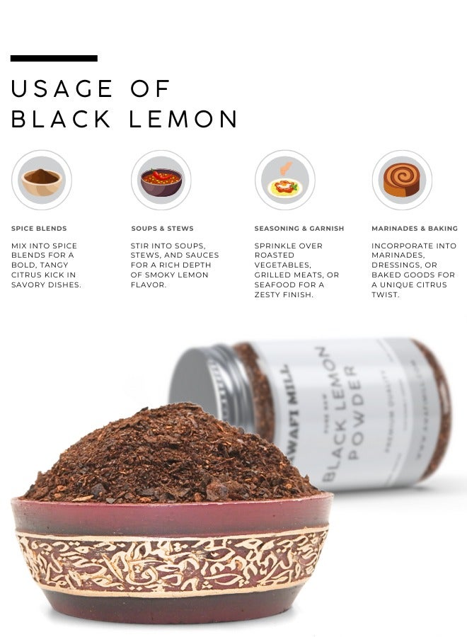 Awafi Mill AWAFI MILL Black Lemon Powder | Dried Lime Powder | Bold & Citrusy Gourmet Seasoning - Image 3