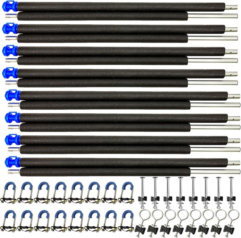 MSSVIGING 8 Universal Trampoline Enclosure Net Poles, Trampoline Poles Replacement and Hardware Fits 8 Straight Poles Round Frame - Image 1