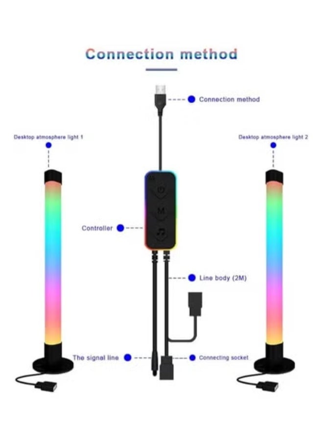 JAJEEK Smart LED Light Bar RGB Lights – 16 Million Colors with Bluetooth App Remote Control | 3-in-1 Dynamic Light Modes for TV, Movies, PC & Gaming Setup | USB Powered with Adjustable Brightness | 2PCS Room Ambience Backlight Kit for Vibrant Atmosphere - Image 5