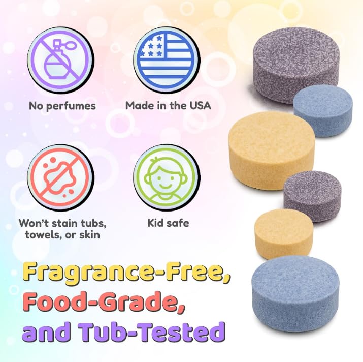 Color My Bath Color MyBath â€“ Bath Color Tablets for Kids, 300 Count Jar â€“ Color Changing, Non-Toxic, Non-Staining, Fragrance-Free â€“ Mix Your Own Rainbow, Fun & Educational â€“ Made in USA (1-Pack) - Image 5