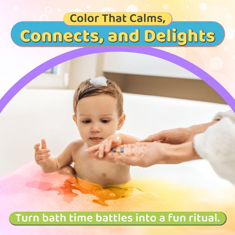 Color My Bath Color MyBath â€“ Bath Color Tablets for Kids, 300 Count Jar â€“ Color Changing, Non-Toxic, Non-Staining, Fragrance-Free â€“ Mix Your Own Rainbow, Fun & Educational â€“ Made in USA (1-Pack) - Image 4
