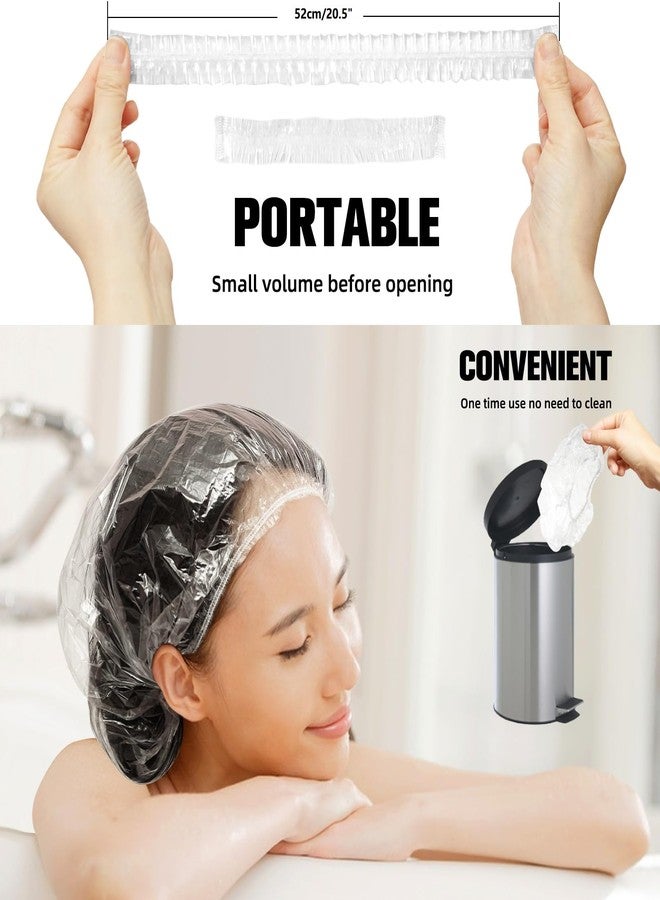 AIDIQIU Larger Shower Caps Disposable, 200PCS Thicker Waterproof Plastic Elastic Hair Bath Caps, Plastic Hair Caps for Women, Spa, Home Use, Hotel and Hair Salon, Portable Travel - Image 2