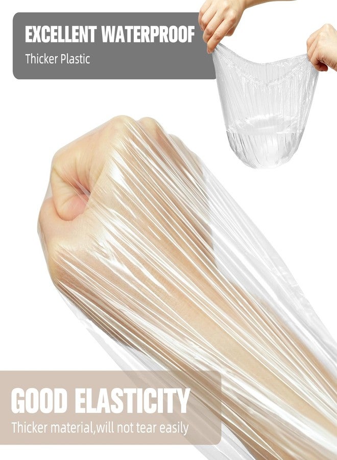 AIDIQIU Larger Shower Caps Disposable, 200PCS Thicker Waterproof Plastic Elastic Hair Bath Caps, Plastic Hair Caps for Women, Spa, Home Use, Hotel and Hair Salon, Portable Travel - Image 3