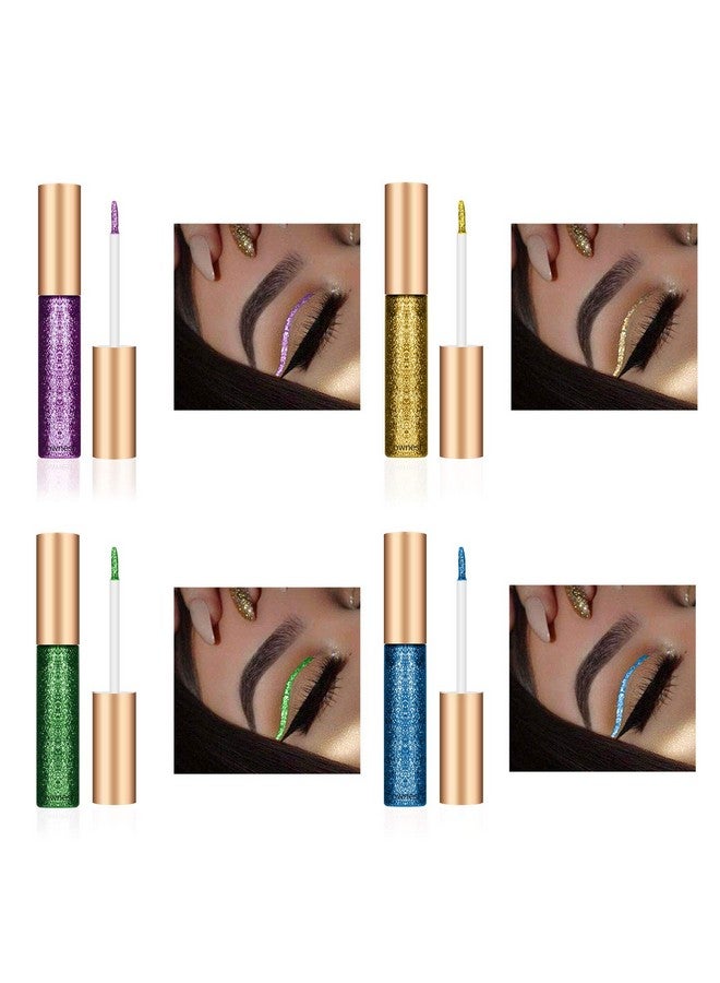 Ownest 10 Colors Liquid Glitter Eyeliner, Metallic Shimmer Glitter Eyeshadow, Long Lasting Waterproof Shimmer Sparkling Eyeliner Eye Shadow-10pcs - Image 5