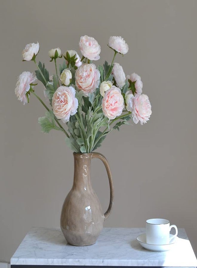 Htmeing 6PCS Artificial Ranunculus Flowers with Real Touch Stem Silk Ranunculus Flowers for Household Arrangement (Pink) - Image 3