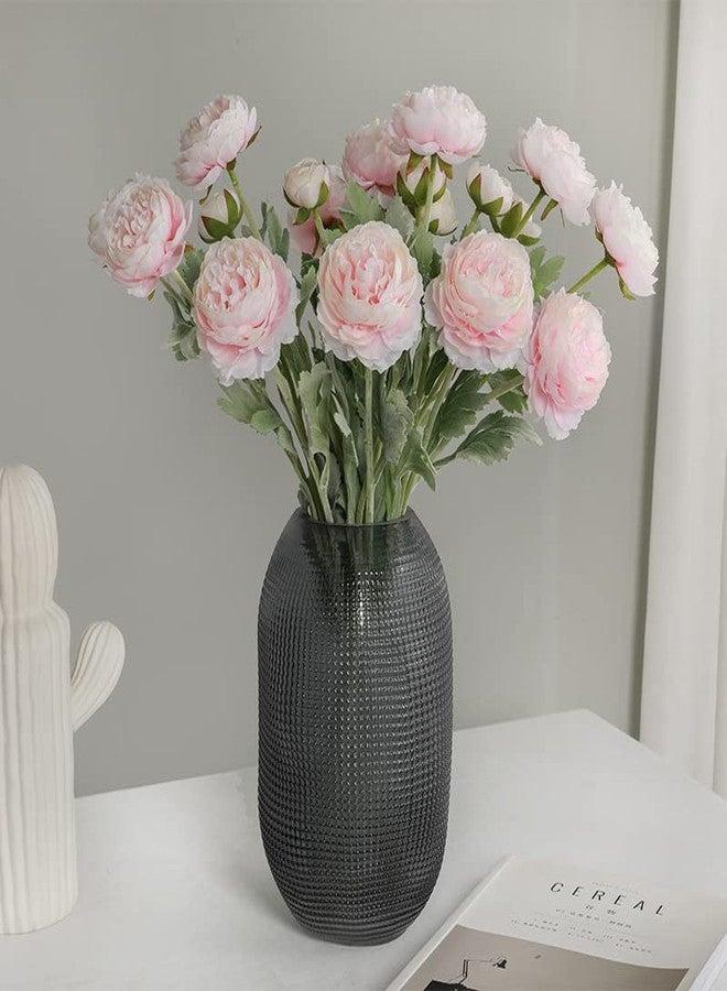 Htmeing 6PCS Artificial Ranunculus Flowers with Real Touch Stem Silk Ranunculus Flowers for Household Arrangement (Pink) - Image 4