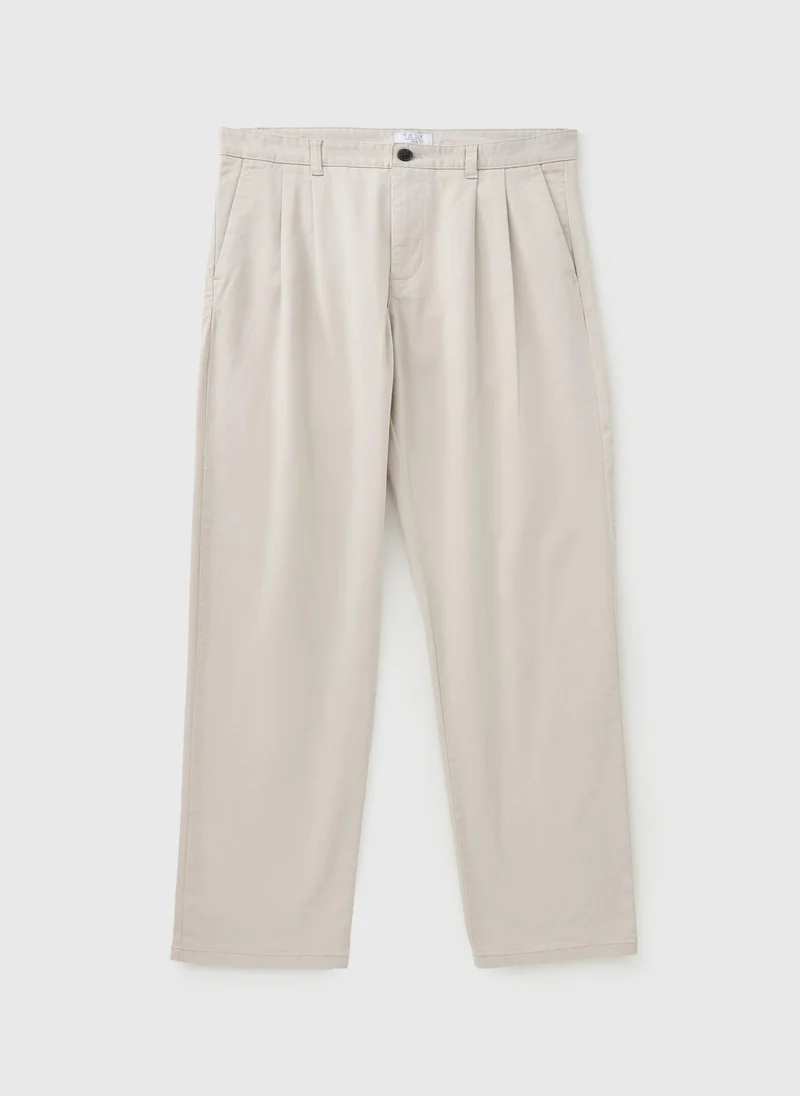 Matalan Off White Ecru Pleated Chinos for Men | Best Price UAE