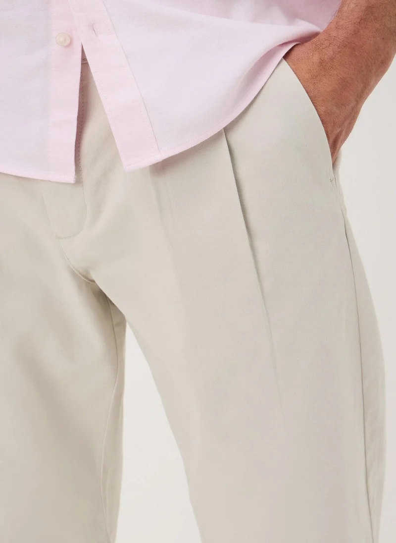 Matalan Ecru Pleated Chinos