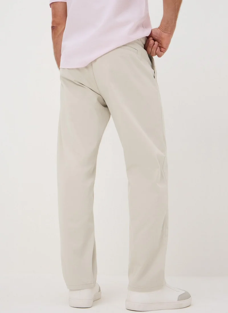 Matalan Off White Ecru Pleated Chinos for Men | Best Price UAE